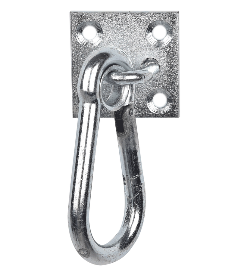 Karabinerhaken auf Platte