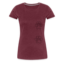 "Dog Mom" Frauen Premium T-Shirt - Bordeauxrot meliert