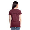 "Dog Mom" Frauen Premium T-Shirt - Bordeauxrot meliert