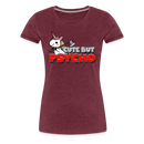 Premium T-Shirt Cute but Psycho - Bordeauxrot meliert