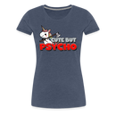 Premium T-Shirt Cute but Psycho - Blau meliert