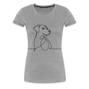 Premium T-Shirt Dog Lineart - Grau meliert