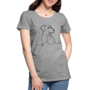 Premium T-Shirt Dog Lineart - Grau meliert