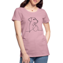 Premium T-Shirt Dog Lineart - Hellrosa