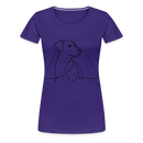 Premium T-Shirt Dog Lineart - Lila