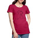 Premium T-Shirt Dog Lineart - dunkles Pink