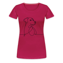 Premium T-Shirt Dog Lineart - dunkles Pink