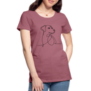 Premium T-Shirt Dog Lineart - Malve