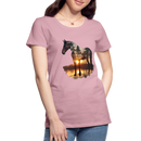 Premium T-Shirt Sunset Horse - Hellrosa
