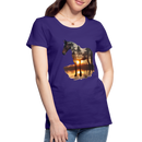 Premium T-Shirt Sunset Horse - Lila