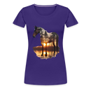 Premium T-Shirt Sunset Horse - Lila