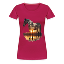 Premium T-Shirt Sunset Horse - dunkles Pink