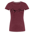 Premium T-Shirt Dog Mom Love - Bordeauxrot meliert