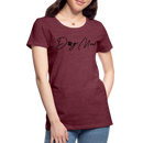 Premium T-Shirt Dog Mom Love - Bordeauxrot meliert