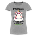Premium T-Shirt B*tch Please Unicorn - Grau meliert