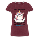 Premium T-Shirt B*tch Please Unicorn - Bordeauxrot meliert
