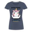 Premium T-Shirt B*tch Please Unicorn - Blau meliert
