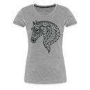 Premium T-Shirt Mandala Horse - Grau meliert