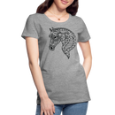 Premium T-Shirt Mandala Horse - Grau meliert