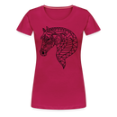 Premium T-Shirt Mandala Horse - dunkles Pink