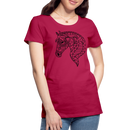 Premium T-Shirt Mandala Horse - dunkles Pink