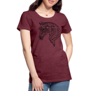 Premium T-Shirt Mandala Horse - Bordeauxrot meliert