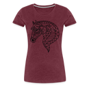 Premium T-Shirt Mandala Horse - Bordeauxrot meliert