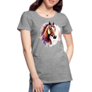 Premium T-Shirt Watercolour Horse - Grau meliert