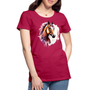 Premium T-Shirt Watercolour Horse - dunkles Pink