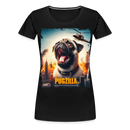 Premium T-Shirt Pugzilla Mops - Schwarz