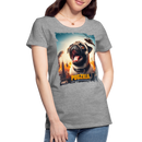 Premium T-Shirt Pugzilla Mops - Grau meliert