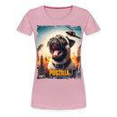 Premium T-Shirt Pugzilla Mops - Hellrosa