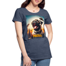 Premium T-Shirt Pugzilla Mops - Blau meliert