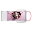Panoramatasse Weimaraner Jagdhund - Weiß/Pink