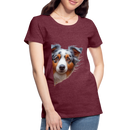 Premium T-Shirt Sweet Australian Sheperd - Bordeauxrot meliert