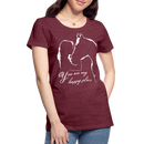 Frauen Premium T-Shirt You are my happy place - Bordeauxrot meliert