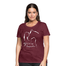 Frauen Premium T-Shirt You are my happy place - Bordeauxrot meliert