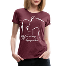 Frauen Premium T-Shirt You are my happy place - Bordeauxrot meliert