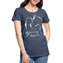 Frauen Premium T-Shirt You are my happy place - Blau meliert
