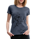 Frauen Premium T-Shirt Mosaik Horse - Blau meliert