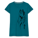 Frauen Premium T-Shirt Horse Lineart - Divablau