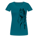 Frauen Premium T-Shirt Horse Lineart - Divablau