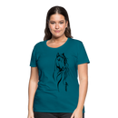 Frauen Premium T-Shirt Horse Lineart - Divablau