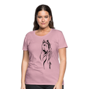 Frauen Premium T-Shirt Horse Lineart - Hellrosa