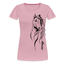 Frauen Premium T-Shirt Horse Lineart - Hellrosa