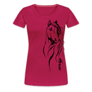 Frauen Premium T-Shirt Horse Lineart - dunkles Pink
