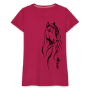 Frauen Premium T-Shirt Horse Lineart - dunkles Pink