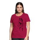 Frauen Premium T-Shirt Horse Lineart - dunkles Pink