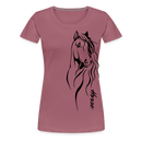 Frauen Premium T-Shirt Horse Lineart - Malve