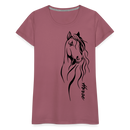 Frauen Premium T-Shirt Horse Lineart - Malve
